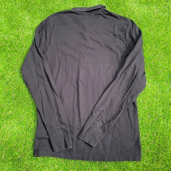 Premium Jack & Jones black long sleeve polo shirt 100% cotton - Picture 7 of 7